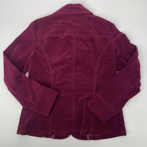 CHICO'S Velvet Blazer Size 1 Womens 10 Jacket Dressy Boho Chic Y2K Retro Cropped - Picture 8 of 14
